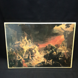 Репродукция картины "Последний день Помпеи", фанера, печать, размер полотна 42х30 см